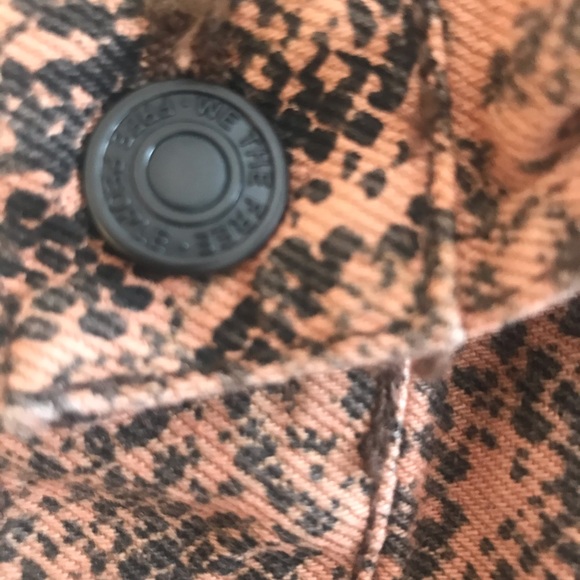 NWT Free People Snake Trucker Jacket in Brown - Picture 6 of 10